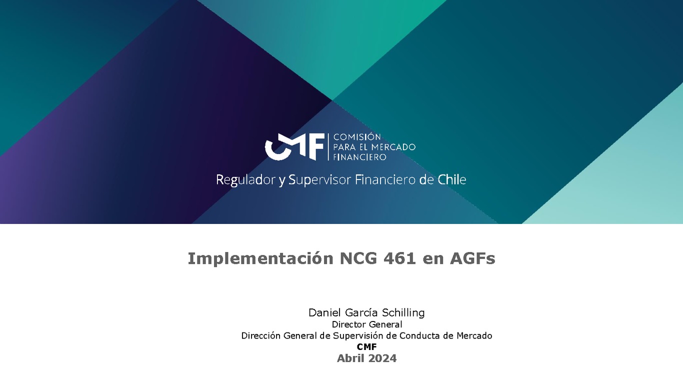 Implementación NCG 461 en AGFs