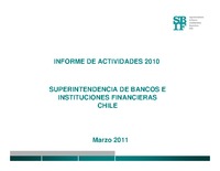 Informe anual 2010 SBIF