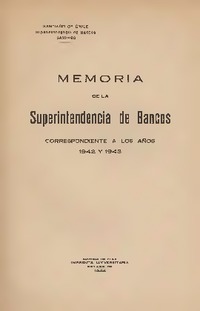 Informe de los años 1942 y 1943 SBIF