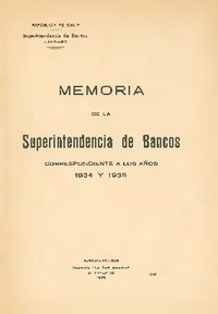 Informe de los años 1934 y 1935 SBIF