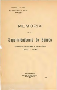 Informe de los años 1932 y 1933 SBIF