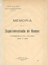 Informe de los años 1930 y 1931 SBIF