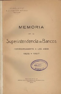 Informe de los años 1926 y 1927 SBIF